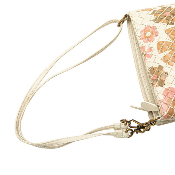 BOTTEGA VENETA Cream Leather Intrecciato Shoulder Bag - Picture 6 of 12